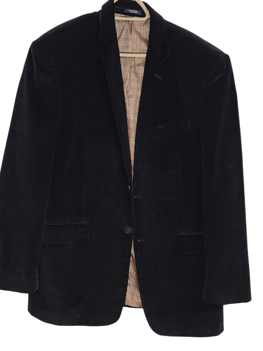 Saddlebred Men's Black Corduroy Sport Coat Blazer Jacket Size 42R Cotton